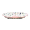 Outlet Pink Dot Enamel Oval Serving Tray, 31cm Tableware Brands
