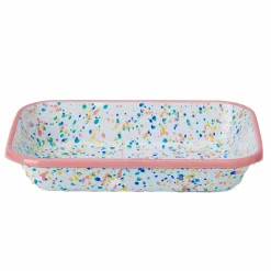 Best Pink Dot Enamel Roasting & Serving Dish Baking Supplies & Equipment