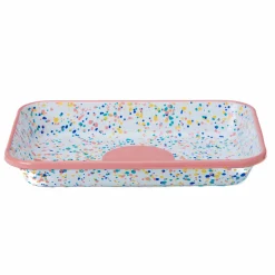 Best Pink Dot Enamel Roasting & Serving Dish Baking Supplies & Equipment