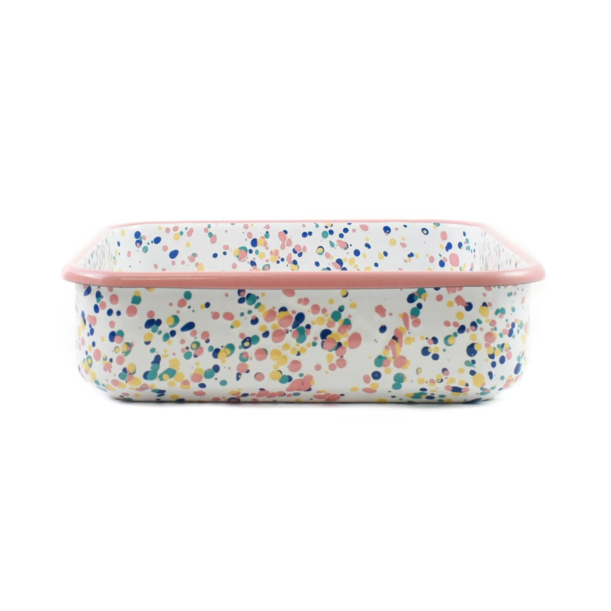 Online Pink Dot Enamel Square Roasting & Serving Dish, 21cm Baking Supplies & Equipment