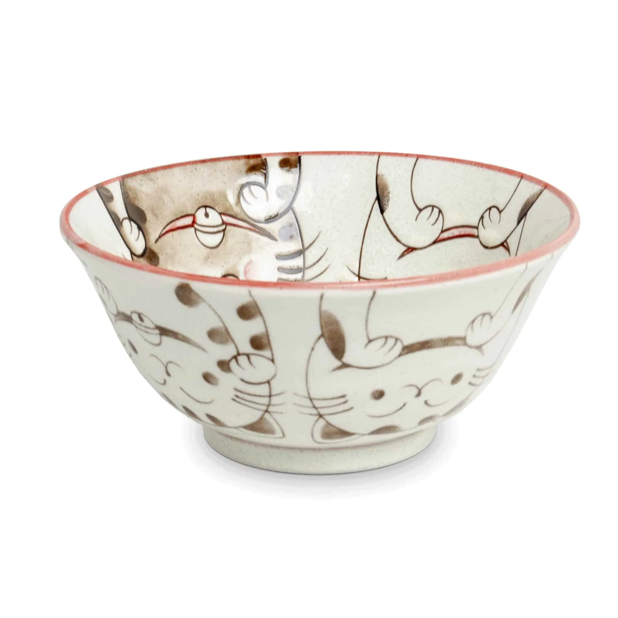 New Pink Lucky Cat Japanese Noodle Bowl, 15cm Tableware Brands|Japanese Ingredients