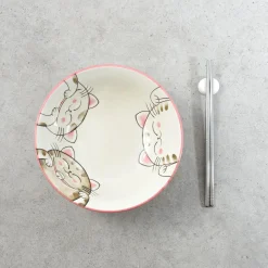 Online Pink Lucky Cat Japanese Ramen Bowl, 21cm Tableware Brands|Japanese Ingredients
