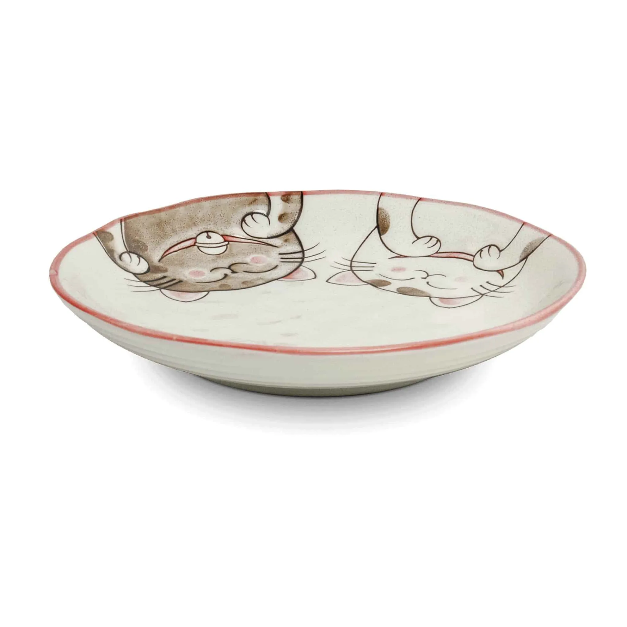 Outlet Pink Lucky Cat Japanese Side Plate, 19.5cm Tableware Brands|Japanese Ingredients