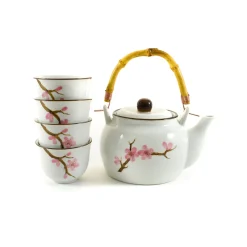 Best Pink Sakura Tea Set, 800ml Japanese Ingredients|Japanese Tableware