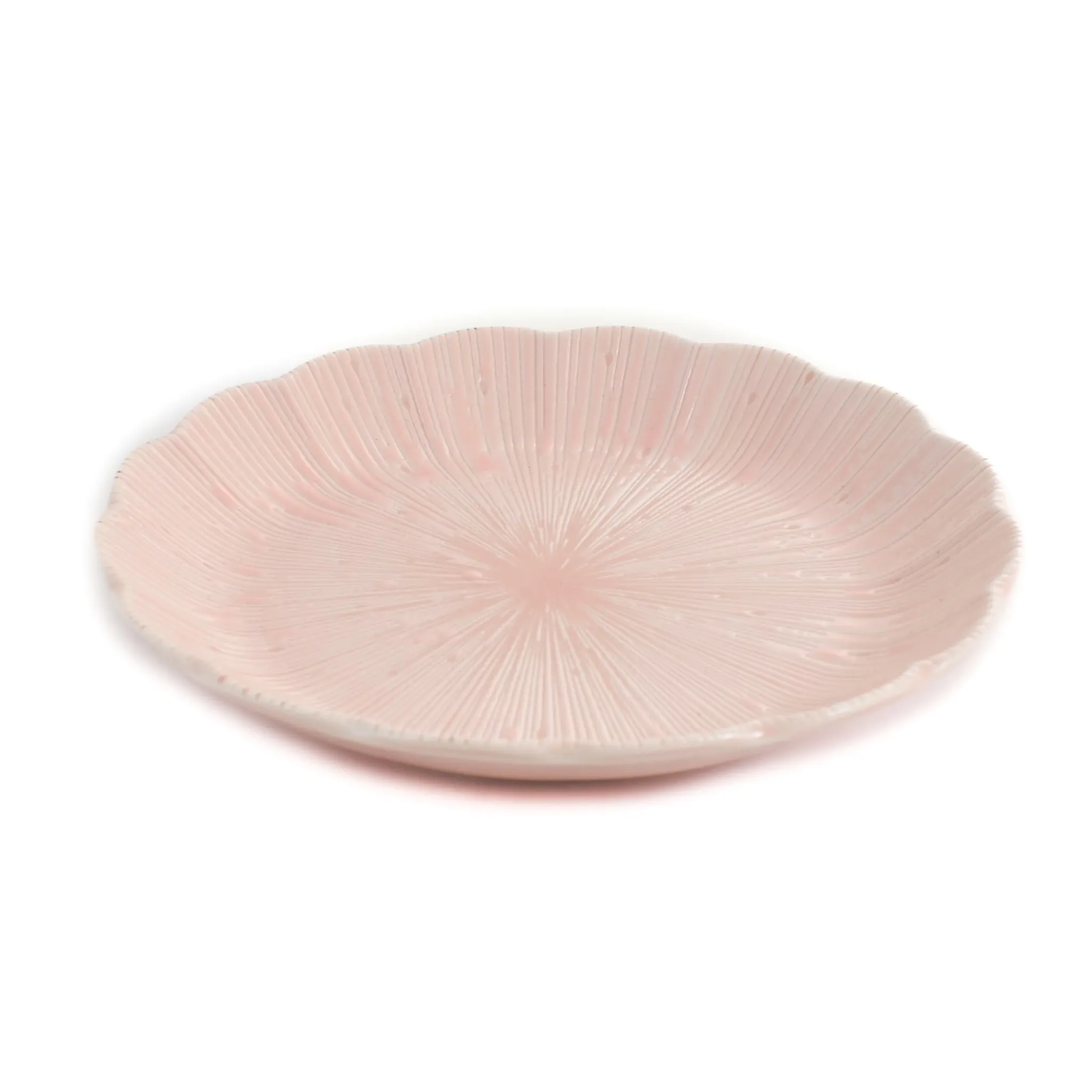 New Pink Scalloped Japanese Deep Dinner Plate, 22cm Japanese Ingredients|Plates