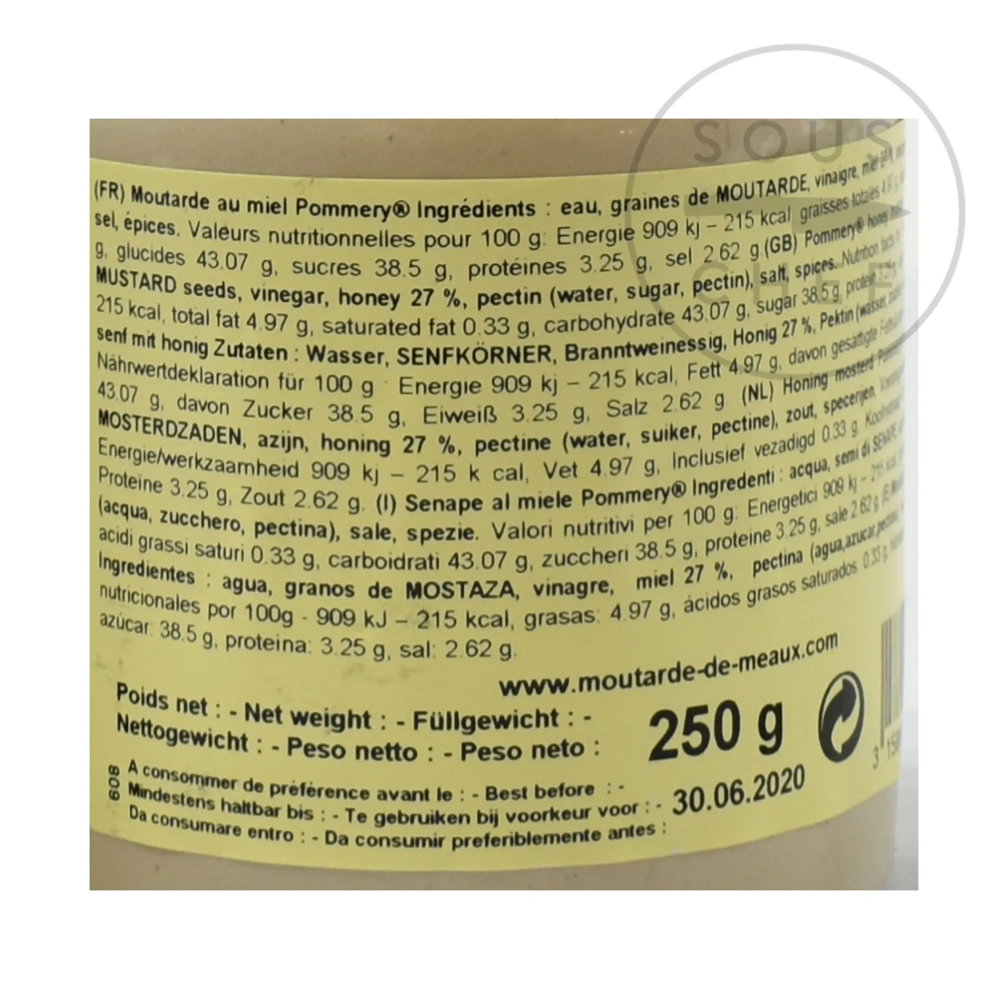 Discount Honey Mustard, 250g Ingredients Brands|French Ingredients
