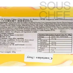 Discount Potato Honey & Butter Chips in Tin, 85g Chinese Ingredients|Snacks