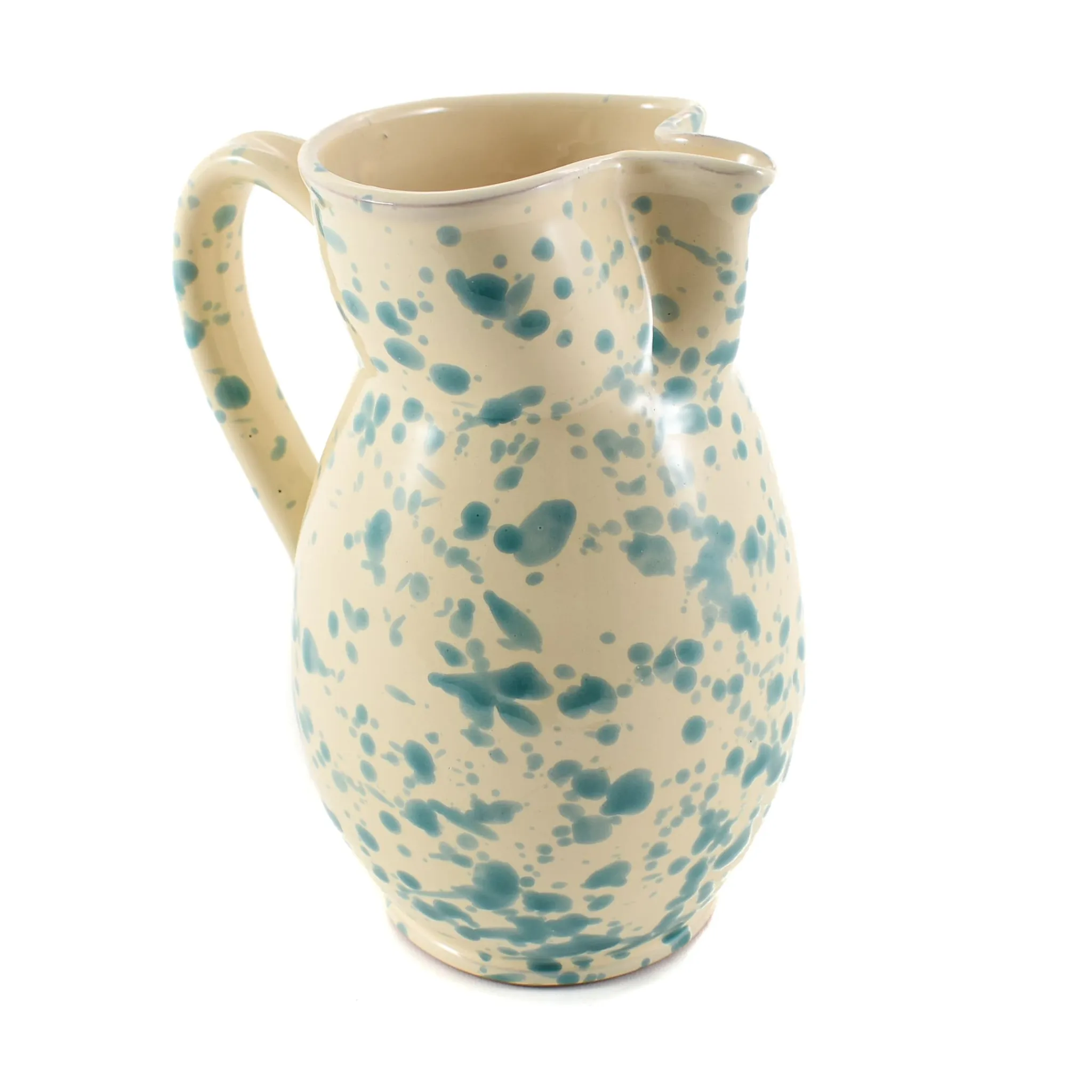 Clearance Puglia Aquamarine Splatter Ceramic Pitcher Italian Ingredients|Tableware Brands