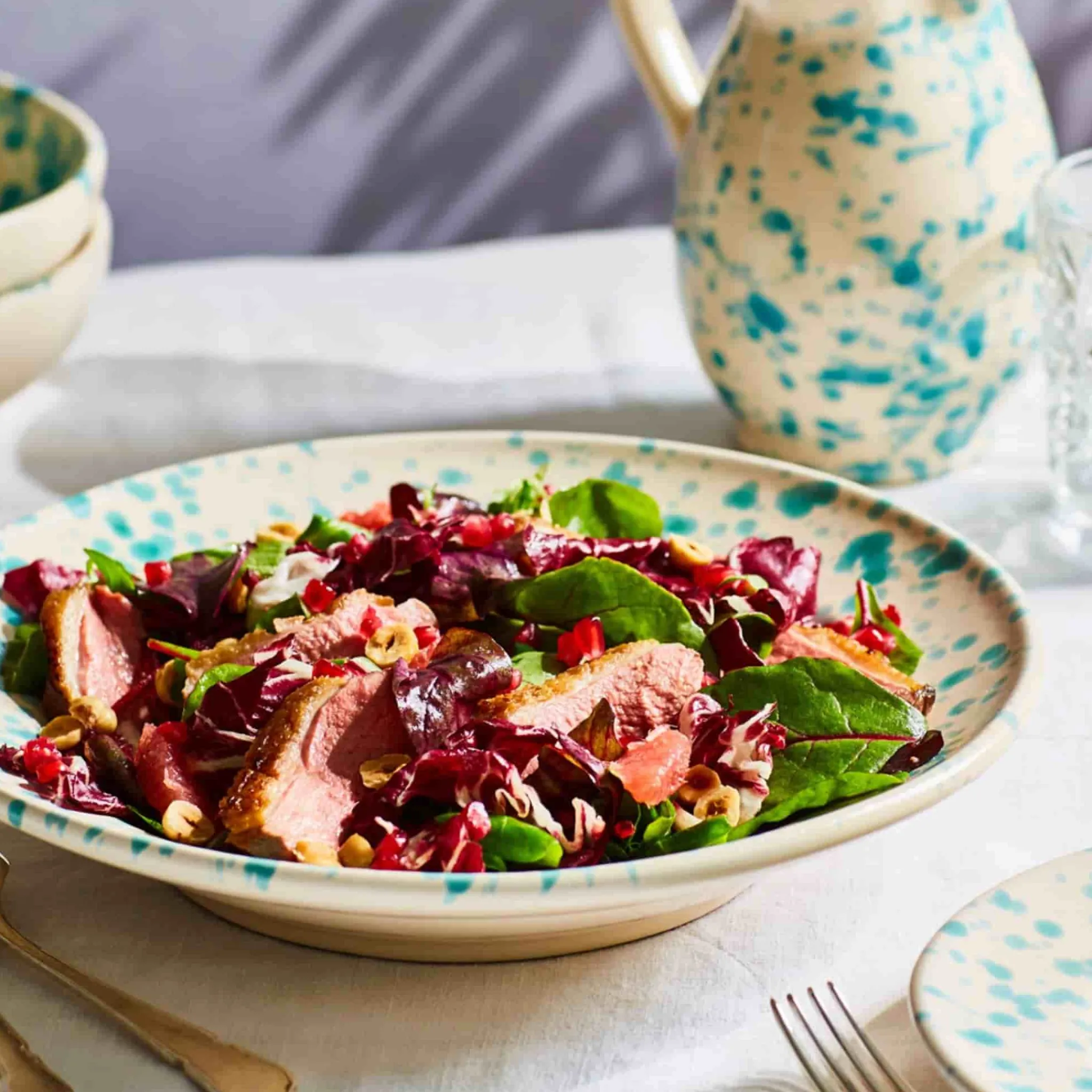 Online Puglia Aquamarine Splatter Pasta Bowl, 29cm Italian Ingredients|Crockery & Dinnerware