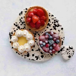 Puglia Black Splatter Ceramic Serving Board, 25cm Italian Ingredients|Serveware