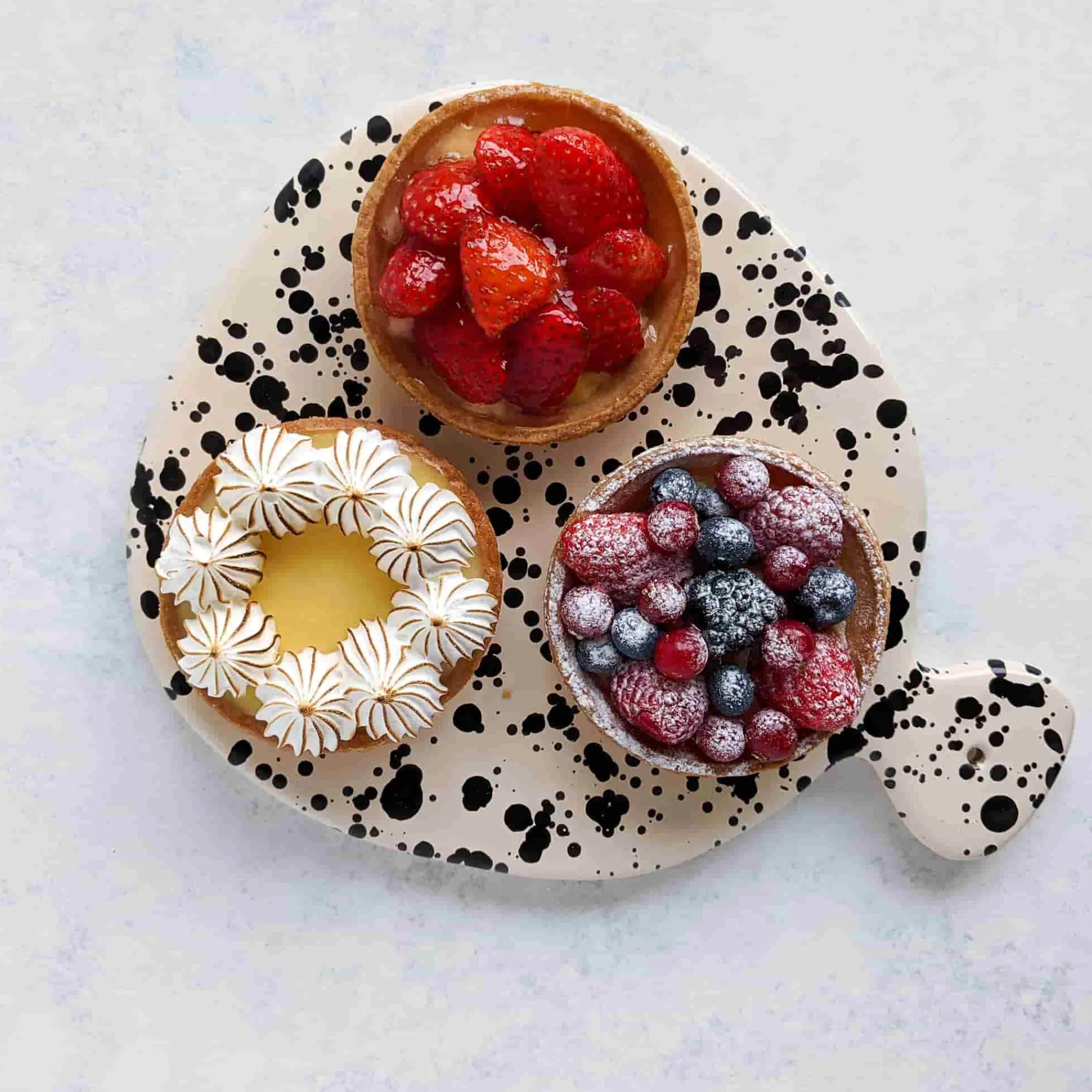 Puglia Black Splatter Ceramic Serving Board, 25cm Italian Ingredients|Serveware