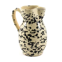 Clearance Puglia Black Splatter Ceramic Pitcher Italian Ingredients|Tableware Brands