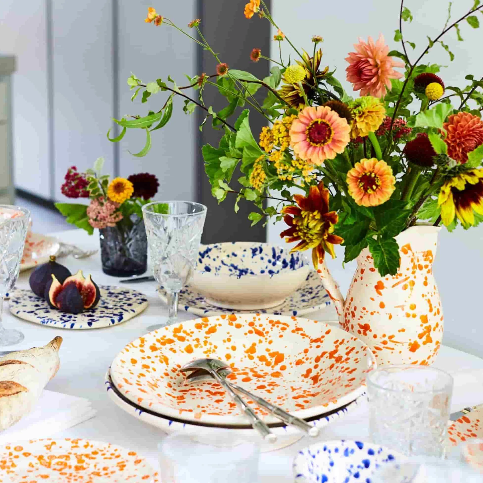 Online Puglia Blue Splatter Pitcher Italian Ingredients|Tableware Brands