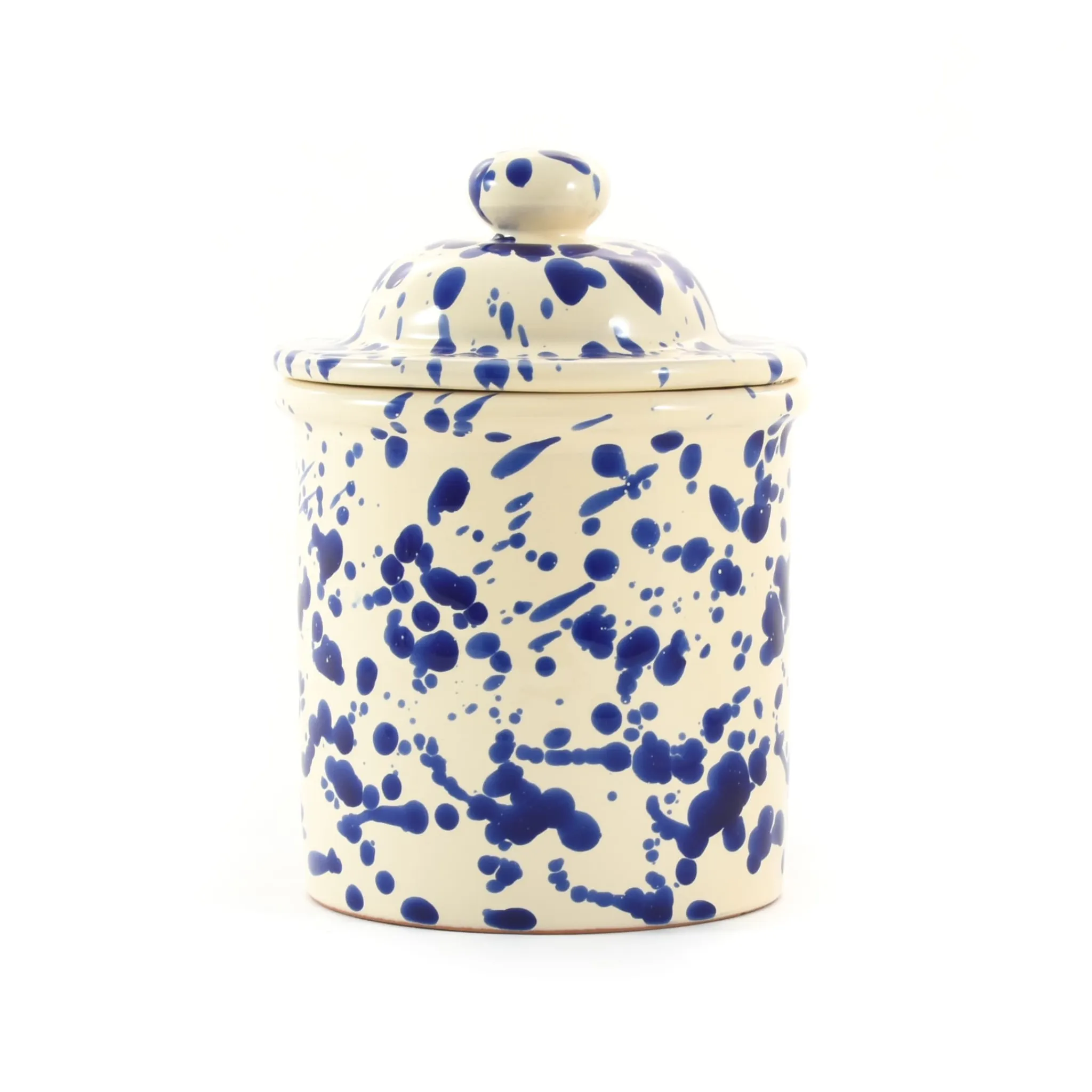 New Puglia Blue Splatter Storage Jar, 15cm Tableware Brands|Italian Ingredients