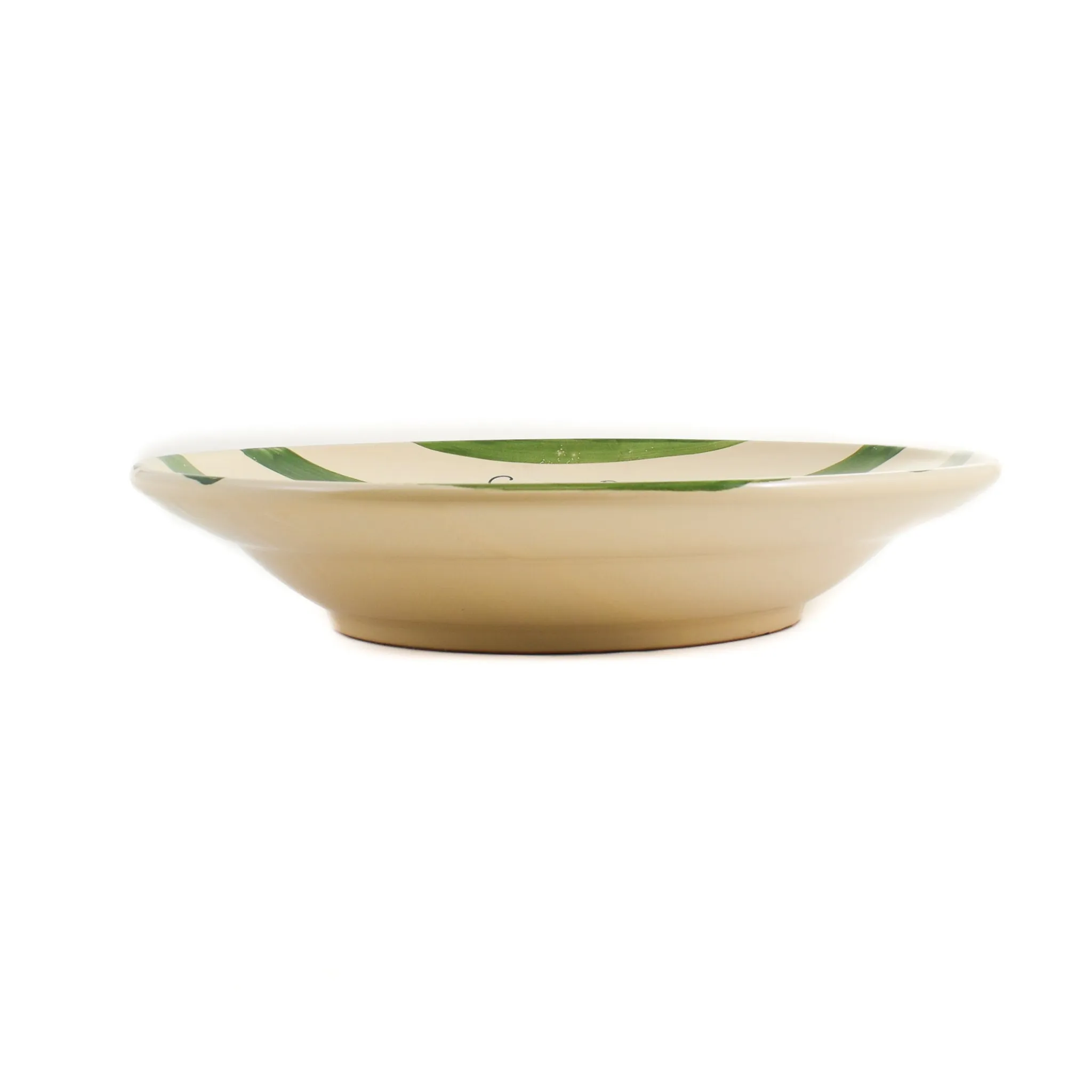 Outlet Puglia "Cacio E Pepe" Green Stripe Pasta Bowl, 29cm Crockery & Dinnerware|Bowls