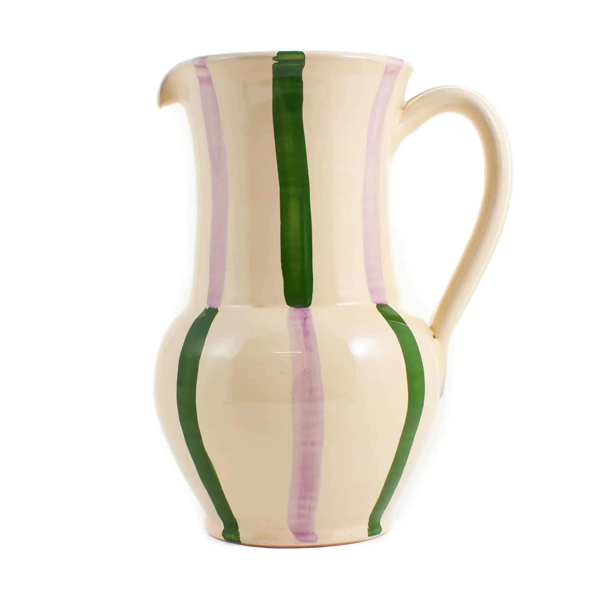 Clearance Puglia Green and Lilac Stripe Pitcher Tableware Brands|Jugs & Bottles