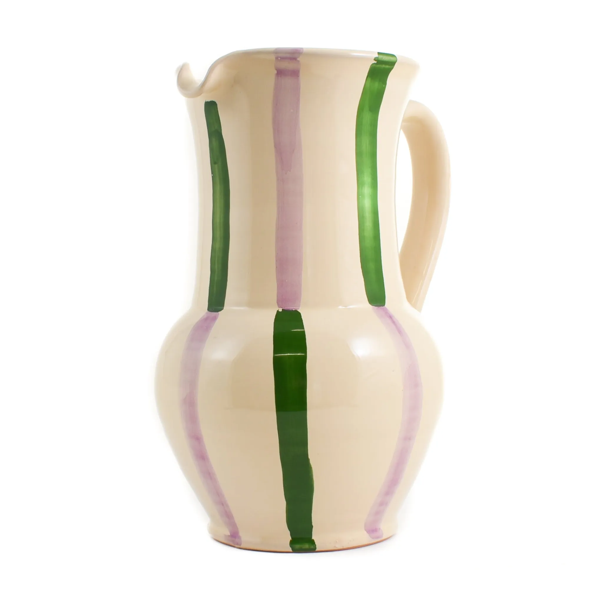 Clearance Puglia Green and Lilac Stripe Pitcher Tableware Brands|Jugs & Bottles