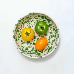 Sale Puglia Green Splatter Bowl, 19cm Crockery & Dinnerware|Bowls