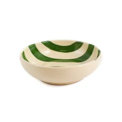 Hot Puglia Green Stripe Bowl, 19cm Crockery & Dinnerware|Bowls