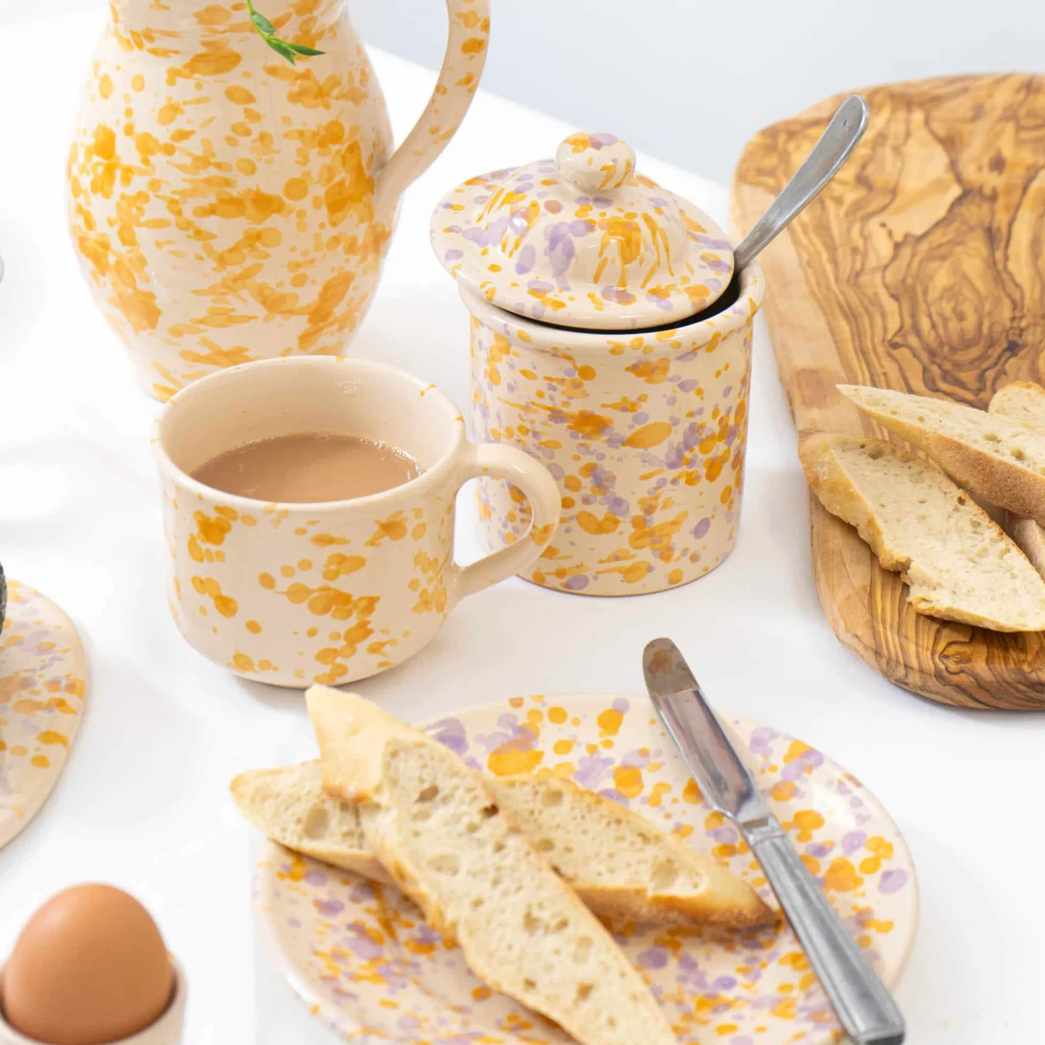 Puglia Lilac and Yellow Splatter Storage Jar, 15cm Tableware Brands