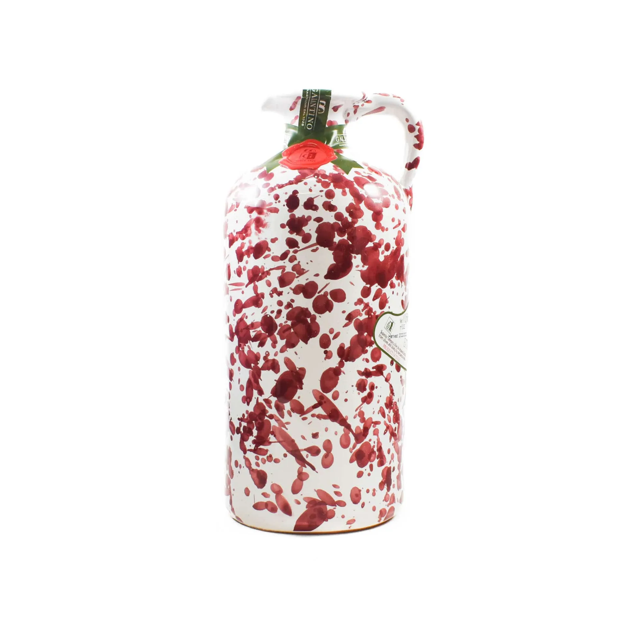 Clearance Puglian Extra Virgin Olive Oil in Burgundy Splatter Ceramic Bottle, 500ml Ingredients Brands|Oil, Vinegar & Dressings