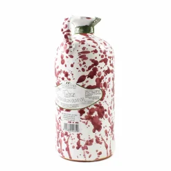 Clearance Puglian Extra Virgin Olive Oil in Burgundy Splatter Ceramic Bottle, 500ml Ingredients Brands|Oil, Vinegar & Dressings