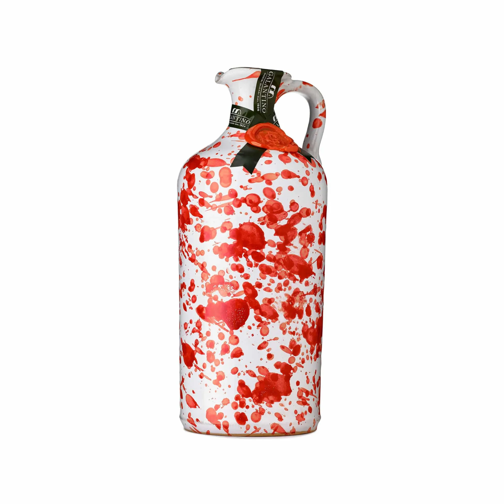 Sale Puglian Extra Virgin Olive Oil in Red Splatter Ceramic Bottle, 500ml Ingredients Brands|Italian Ingredients