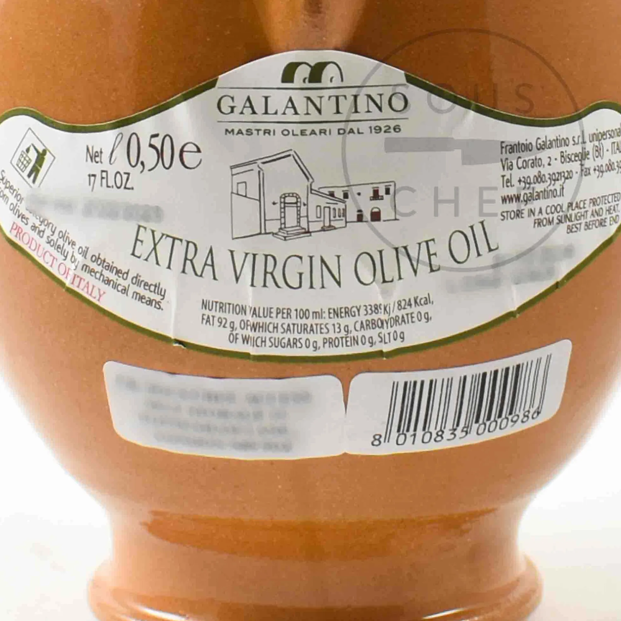 Outlet Puglian Extra Virgin Olive Oil in Brown Amphora Bottle, 500ml Ingredients Brands|Oil, Vinegar & Dressings