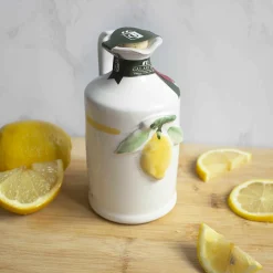 Puglian Olive Oil with Lemon in Terracotta Bottle, 250ml Italian Ingredients|Extra Virgin Olive Oil