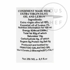 Puglian Olive Oil with Lemon in Terracotta Bottle, 250ml Italian Ingredients|Extra Virgin Olive Oil