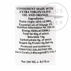 Online Puglian Olive Oil with Orange in Terracotta Bottle, 250ml Ingredients Brands|Italian Ingredients