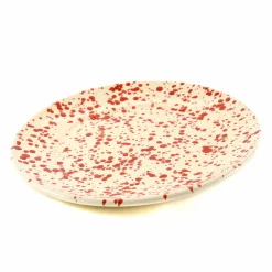 Outlet Puglia Red Splatter Dinner Plate, 27cm Italian Ingredients|Plates