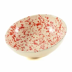Sale Puglia Red Splatter Large Salad Bowl, 28cm Italian Ingredients|Crockery & Dinnerware