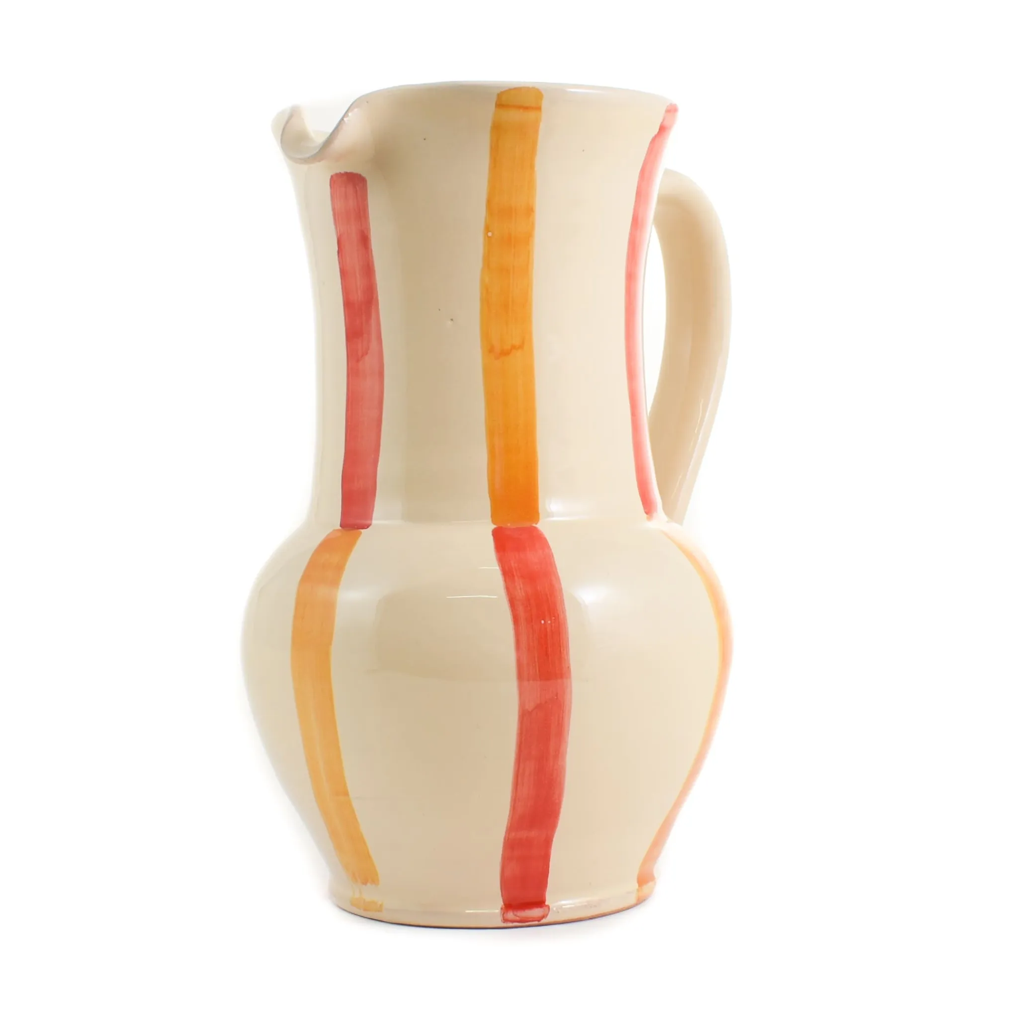 New Puglia Yellow and Red Stripe Pitcher Tableware Brands|Jugs & Bottles