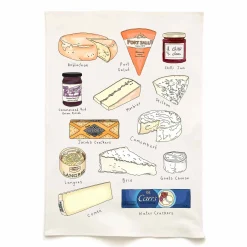 Outlet Cheese and Crackers Organic Cotton Tea Towel Kitchen Textiles & Clothing