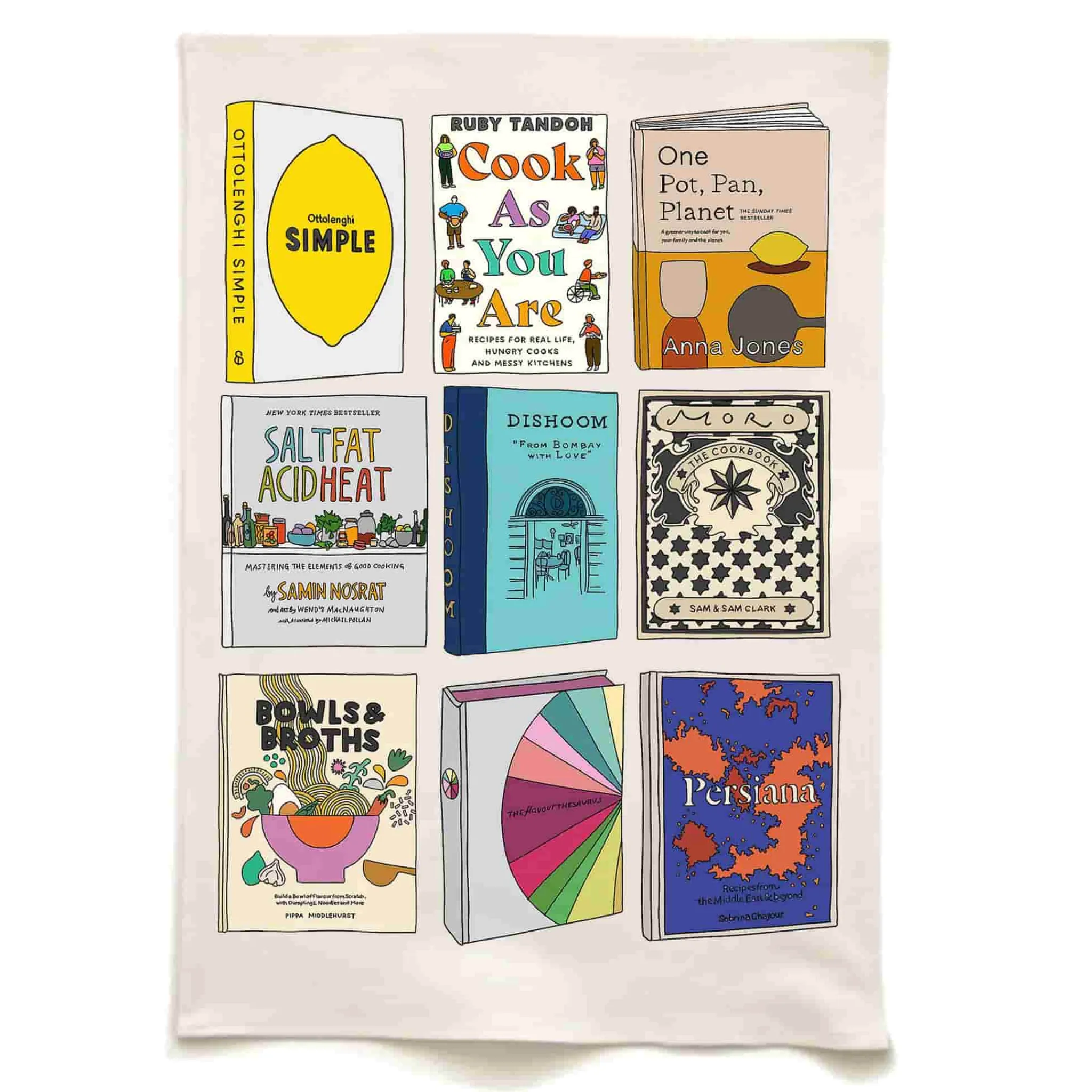 Clearance Cookbook Organic Cotton Tea Towel Kitchen Textiles & Clothing