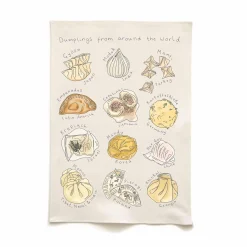 Discount Dumplings from Around the World Organic Cotton Tea Towel Kitchen Textiles & Clothing