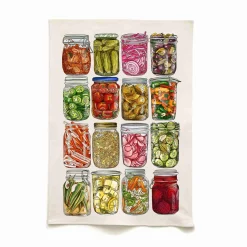 Hot For The Love of Pickles Organic Cotton Tea Towel Kitchen Textiles & Clothing