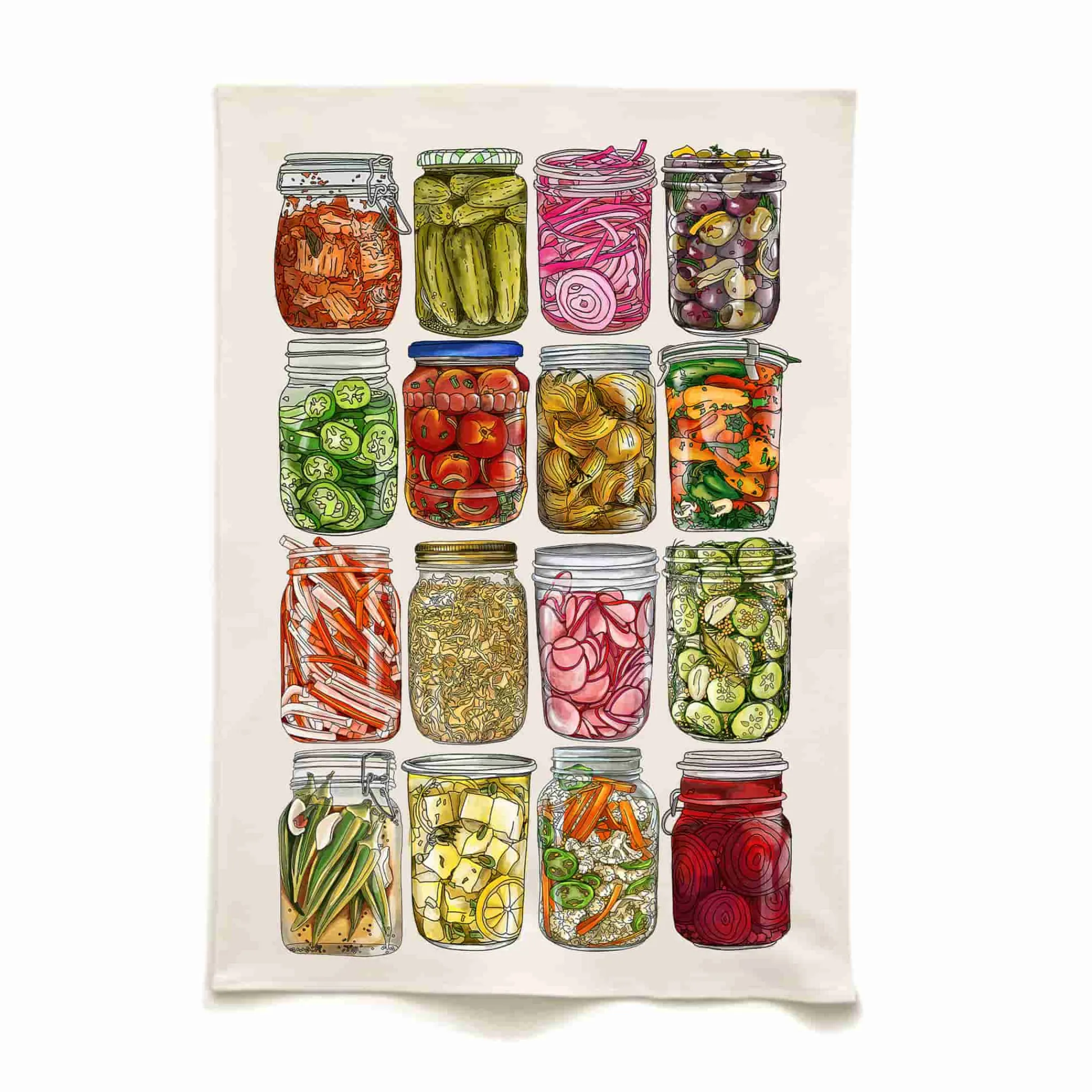 Hot For The Love of Pickles Organic Cotton Tea Towel Kitchen Textiles & Clothing