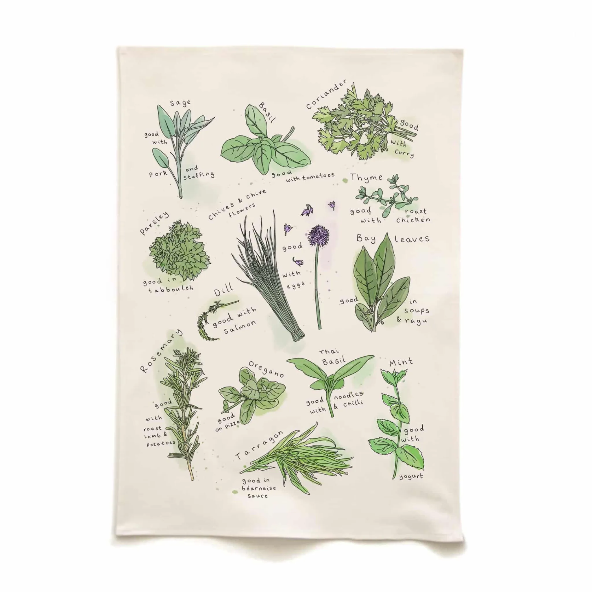 Discount Herbs Organic Cotton Tea Towel Kitchen Textiles & Clothing