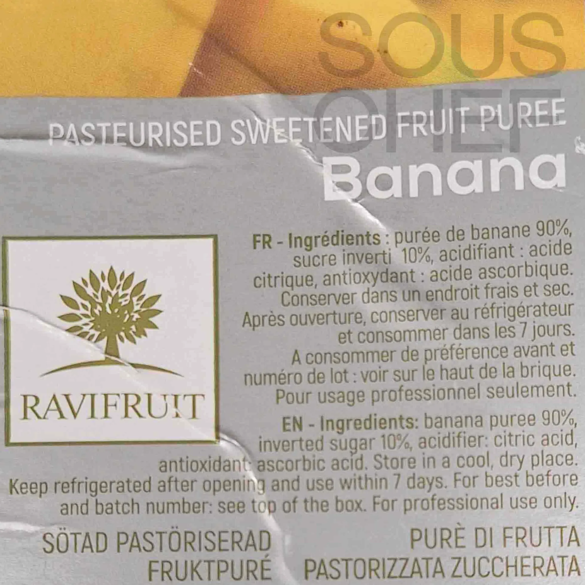 Discount Banana Puree, 1 Litre Ingredients Brands|Drinks