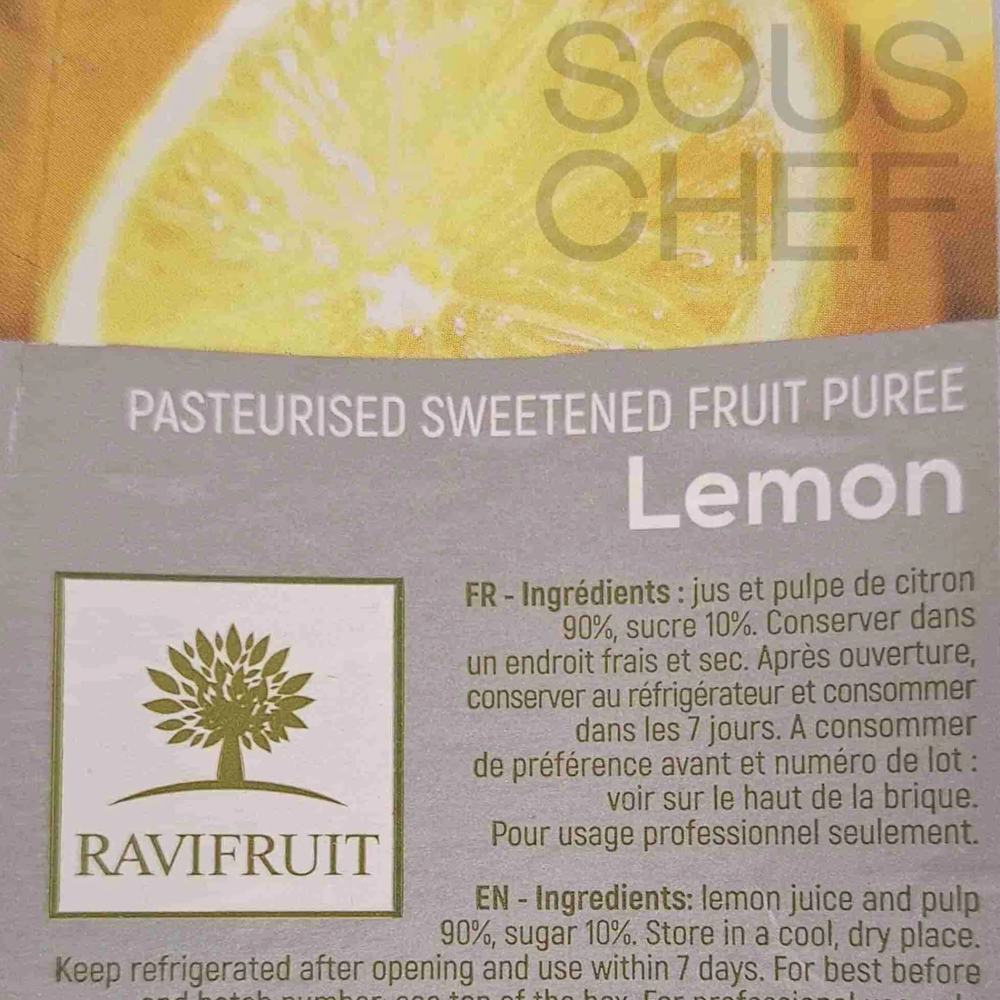 New Lemon Puree, 1 Litre Ingredients Brands|Drinks