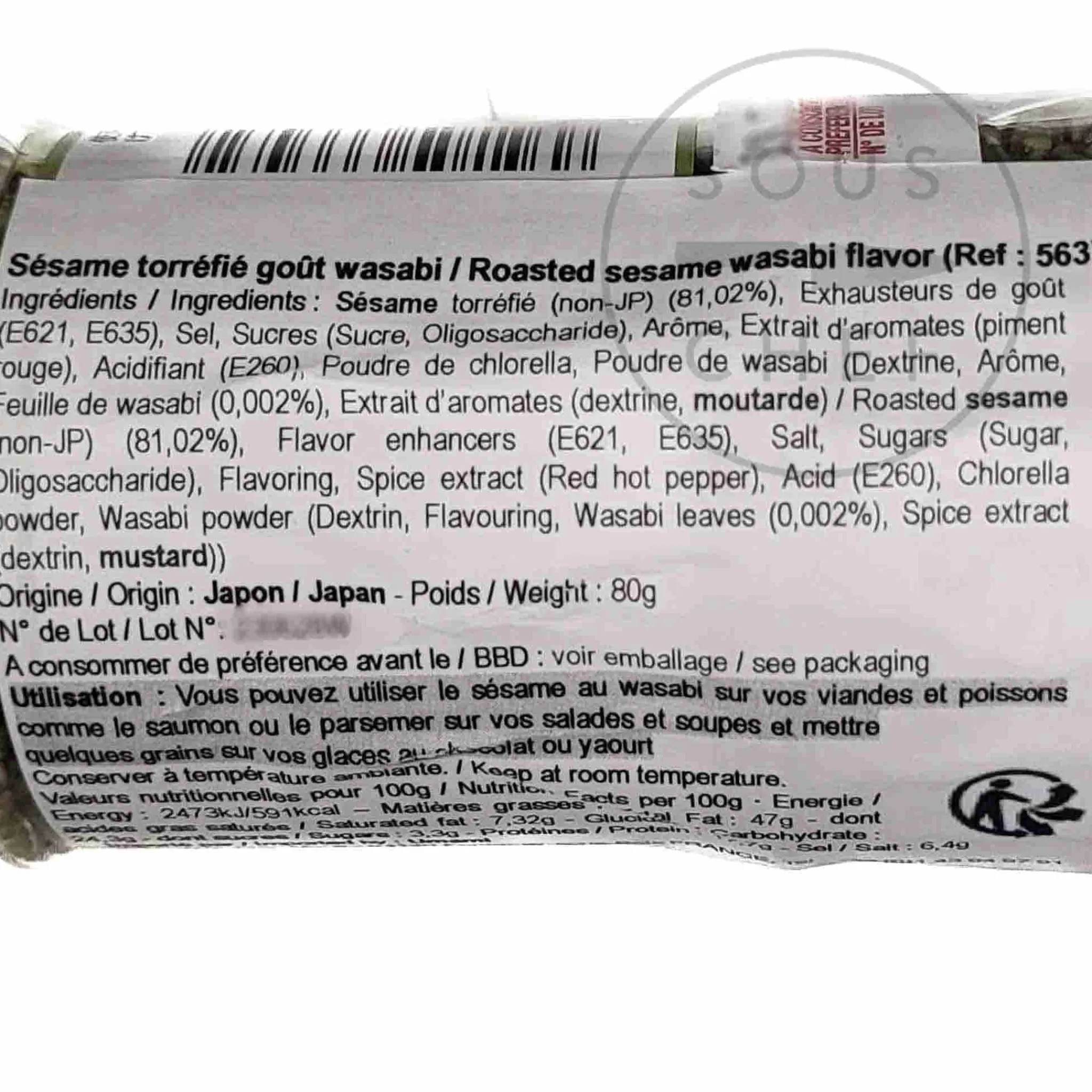 Outlet Roasted Sesame Seeds With Wasabi, 80g Ingredients Brands|Japanese Ingredients