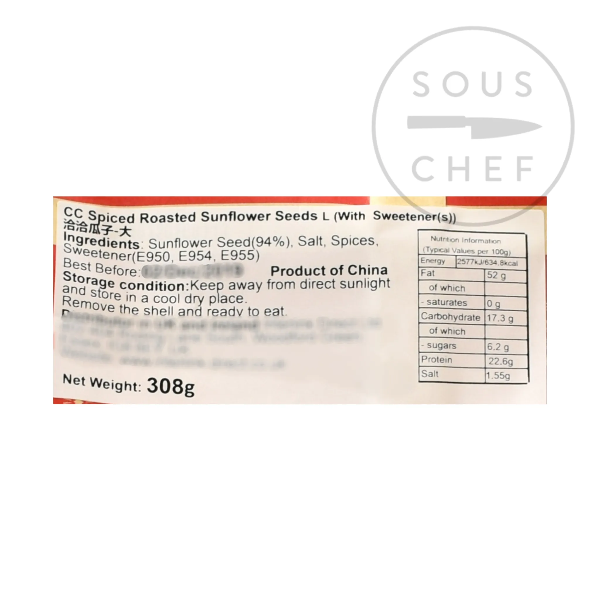 Discount Roasted Sunflower Seeds, 308g Ingredients Brands|Chinese Ingredients