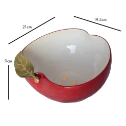 Best Apple Bowl with Gold Detail, 19.5x21cm Crockery & Dinnerware|Bowls