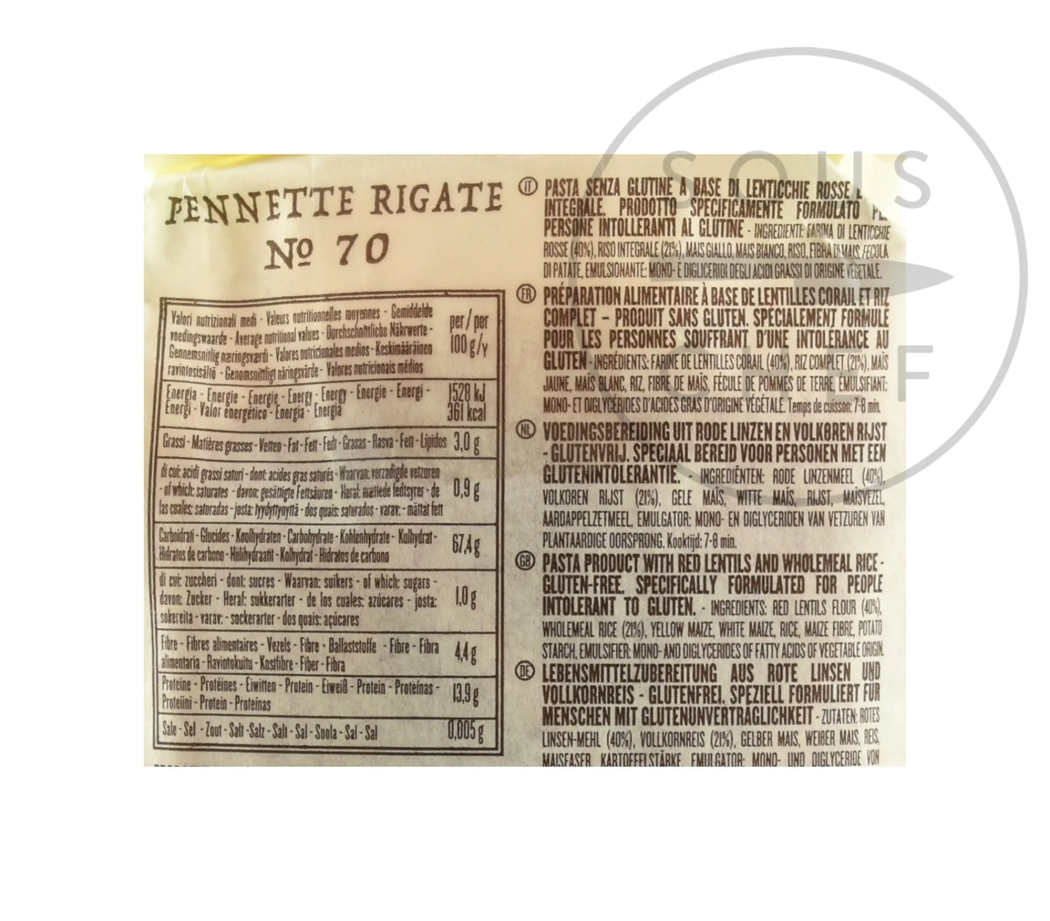 Outlet Gluten Free Lentil Pennette Rigate, 300g Ingredients Brands|Italian Ingredients