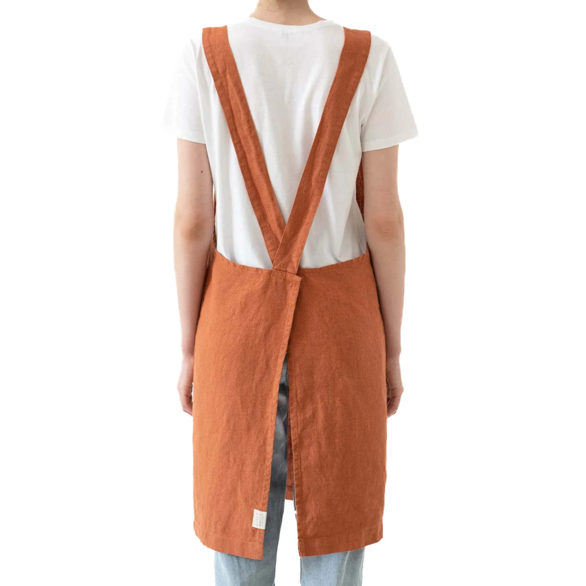 Clearance Rust Crossback Linen Apron Kitchen Textiles & Clothing