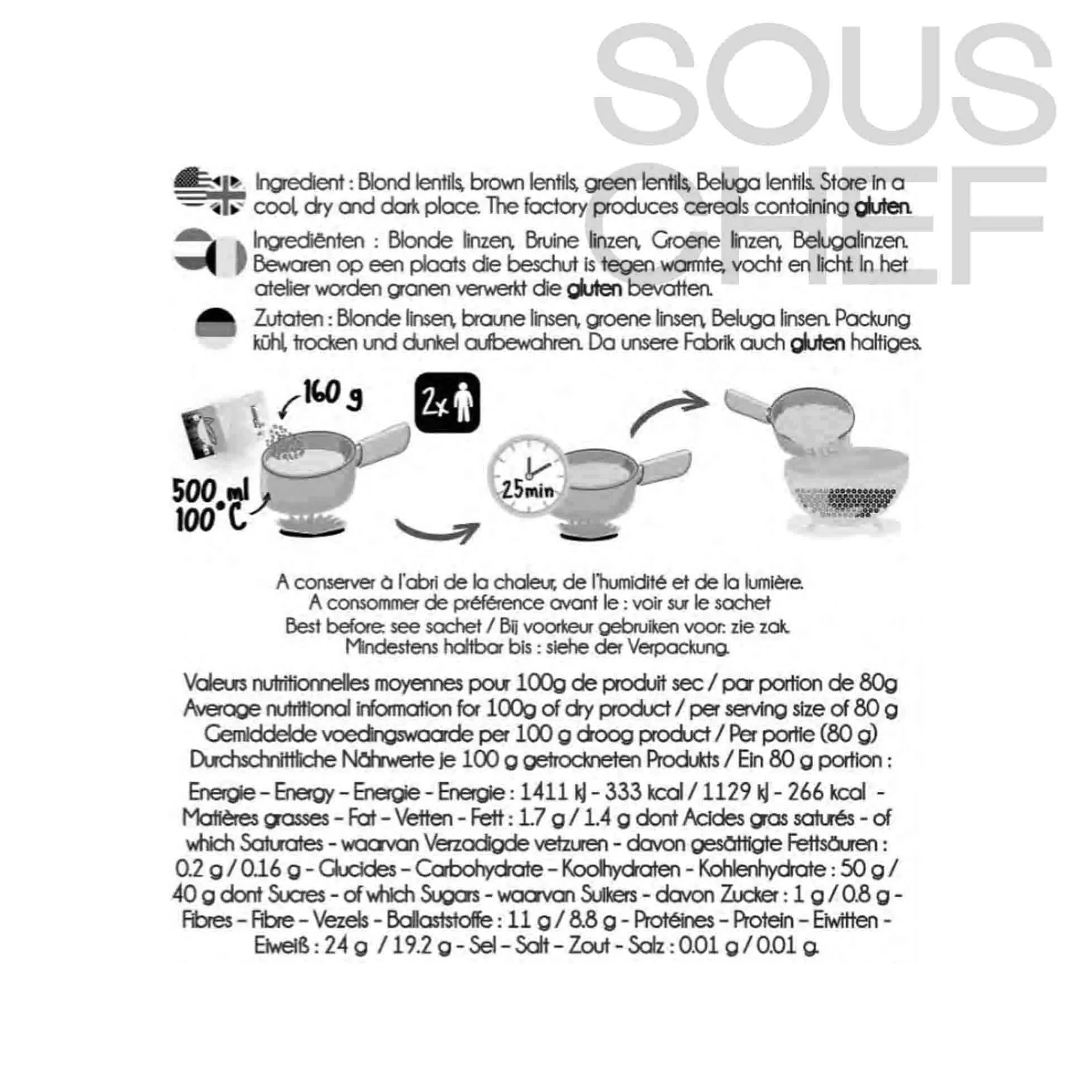 Outlet Lentils Mix, 500g Ingredients Brands|Pasta, Rice & Beans