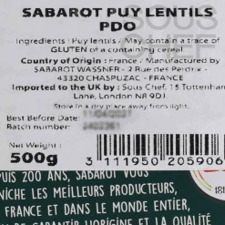 Hot PDO Puy Lentils in Metal Tin, 500g French Ingredients|Pasta, Rice & Beans