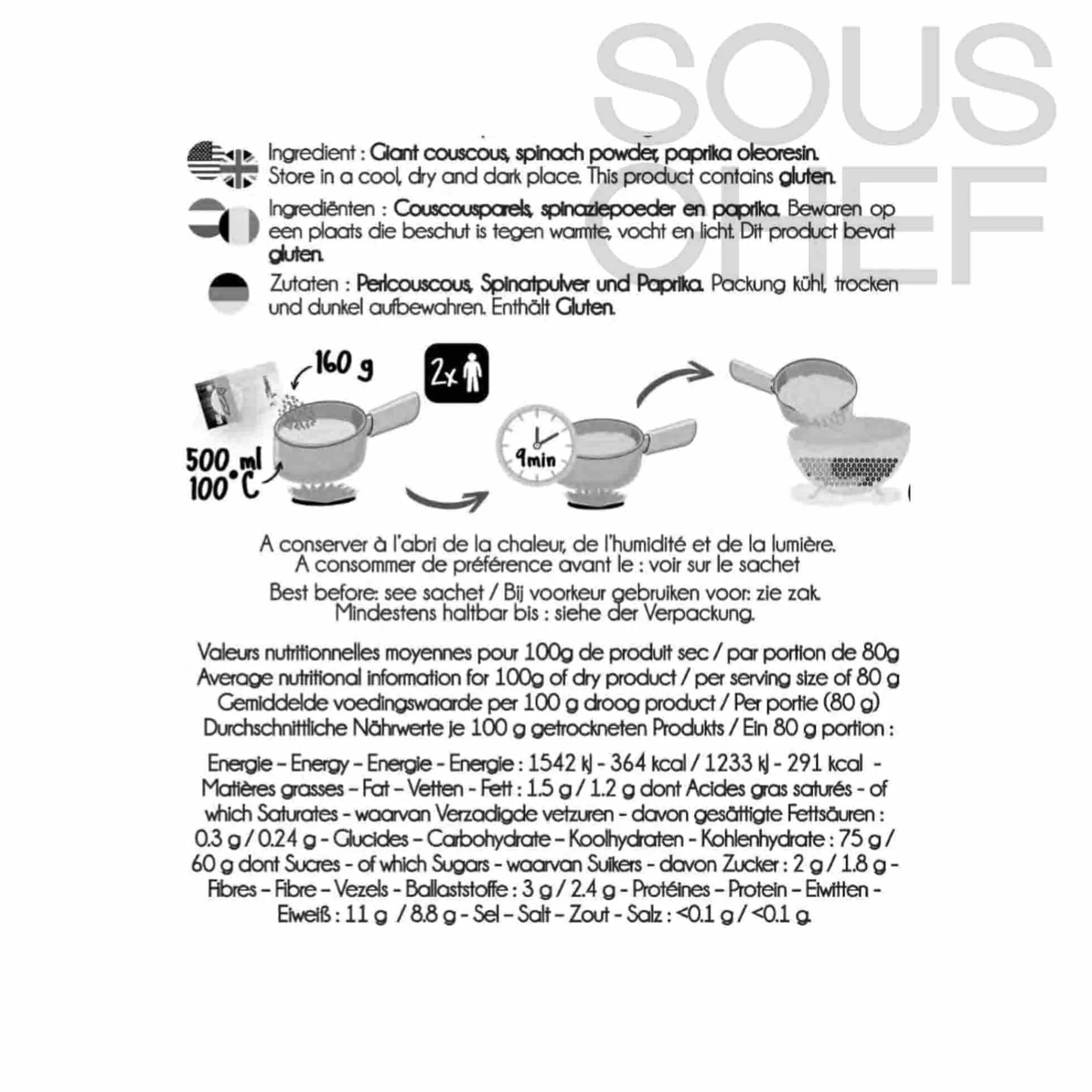New Tricolor Couscous Pearls, 800g Ingredients Brands|Pasta, Rice & Beans